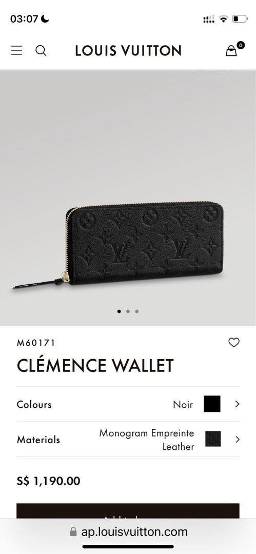 Replica Louis Vuitton M60171 Clemence Wallet Monogram Empreinte
