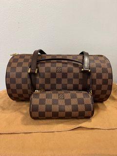 Louis Vuitton Papillon 30 Damier Ebene Barrel Brown Coated Canvas