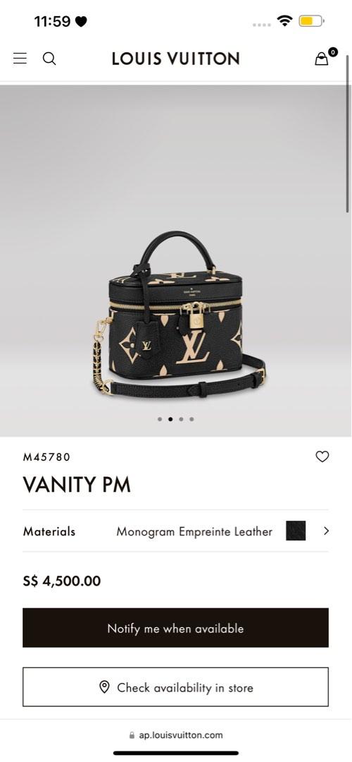  Louis Vuitton M45780 Vanity PM Monogram Empreinte