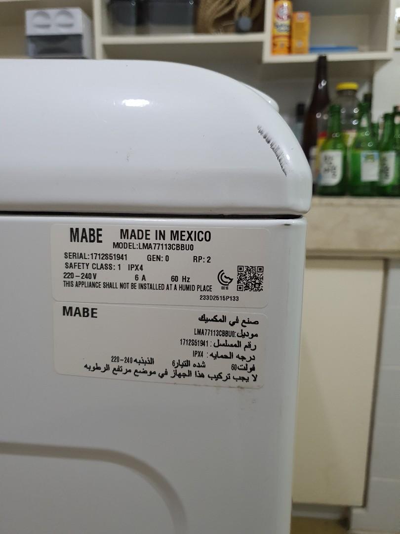 17kg Heavy Duty Mabe Washing Machine, TV & Home Appliances, Washing