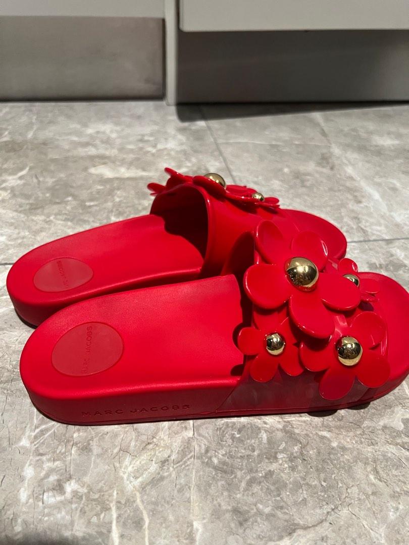 Marc jacobs daisy aqua slide sandal cheap