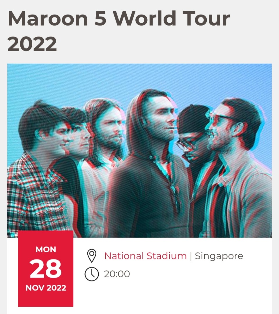 maroon 5 singapore tour 2022