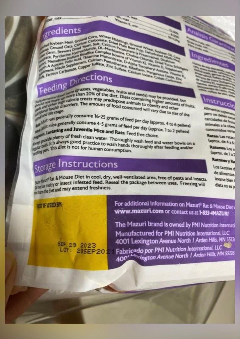 Mazuri Lab Blocks Sample pack (100g), Pet Supplies, Pet Food on Carousell