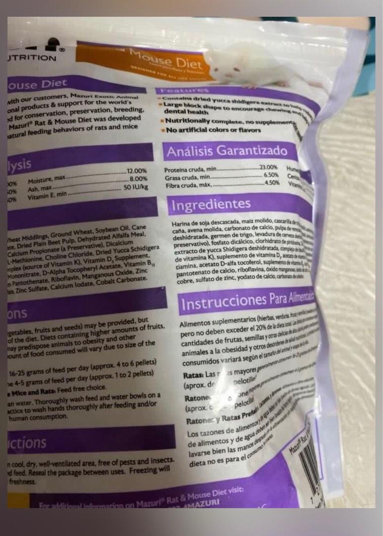 Mazuri Lab Blocks Sample pack (100g), Pet Supplies, Pet Food on Carousell