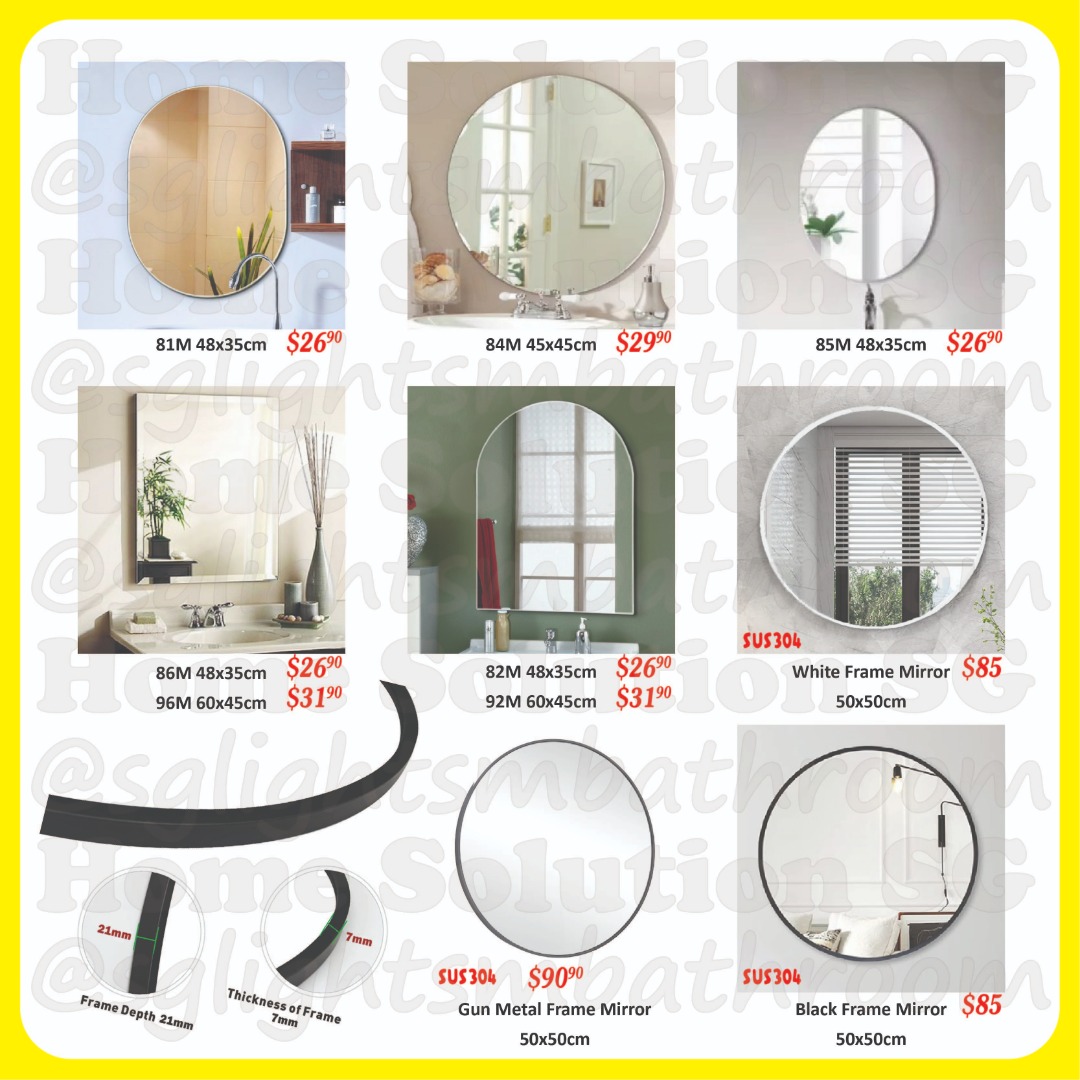 Mirror / Frame Mirror / Mirror PVC / SUS304, Furniture & Home
