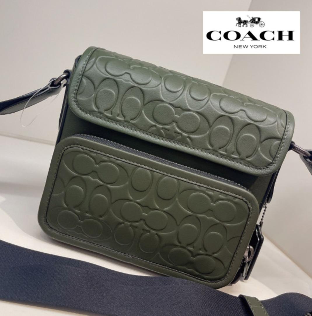 New Coach Original SULLIVAN FLAP CROSSBODY IN SIGNATURE LEATHER GUNMETAL  DARK SHAMROCK Crossbody Bag For Men Come With Complete Set Suitable for  Gift, Luxury, Bags & Wallets on Carousell