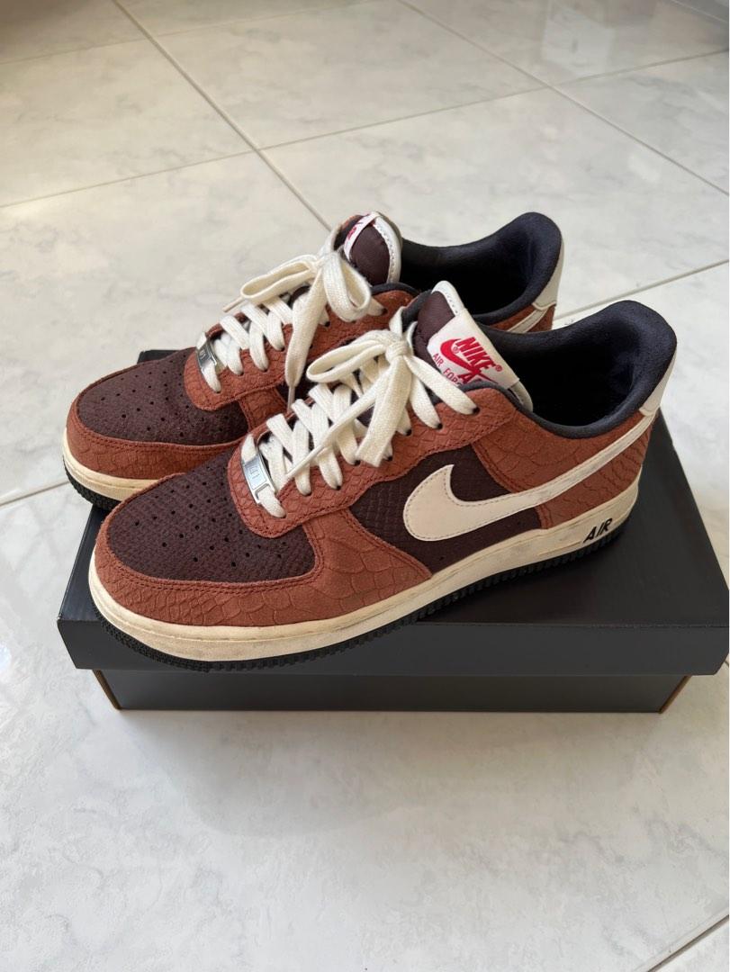 Sail Af1 Red Bark Nike Air Force Premium, Men's Fashion, Footwear, Sneakers  On