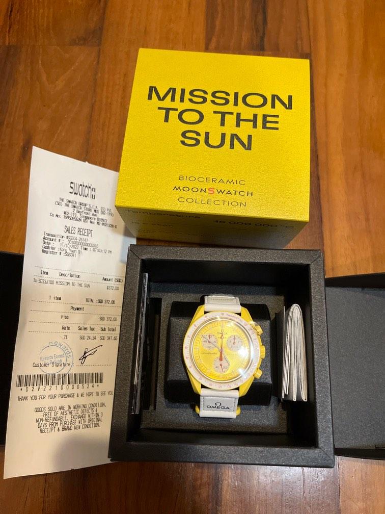 Omega x Swatch yellow mission to the star watch rolex omega moonswatch ...