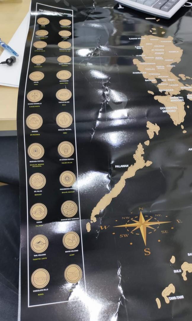 Philippine Scratch Map, Hobbies & Toys, Travel, Travel Essentials