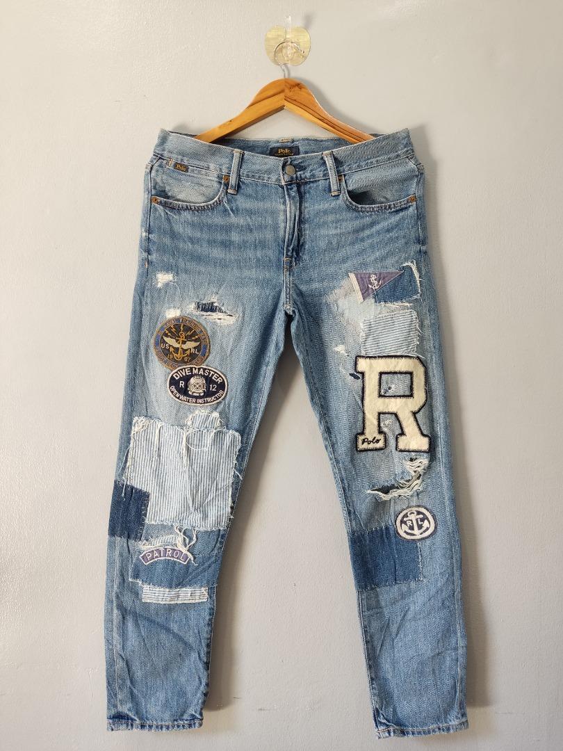 Polo Ralph Lauren Denim Patchwork Jeans (Astor Slim Boyfriend Cut), Women's  Fashion, Bottoms, Jeans on Carousell