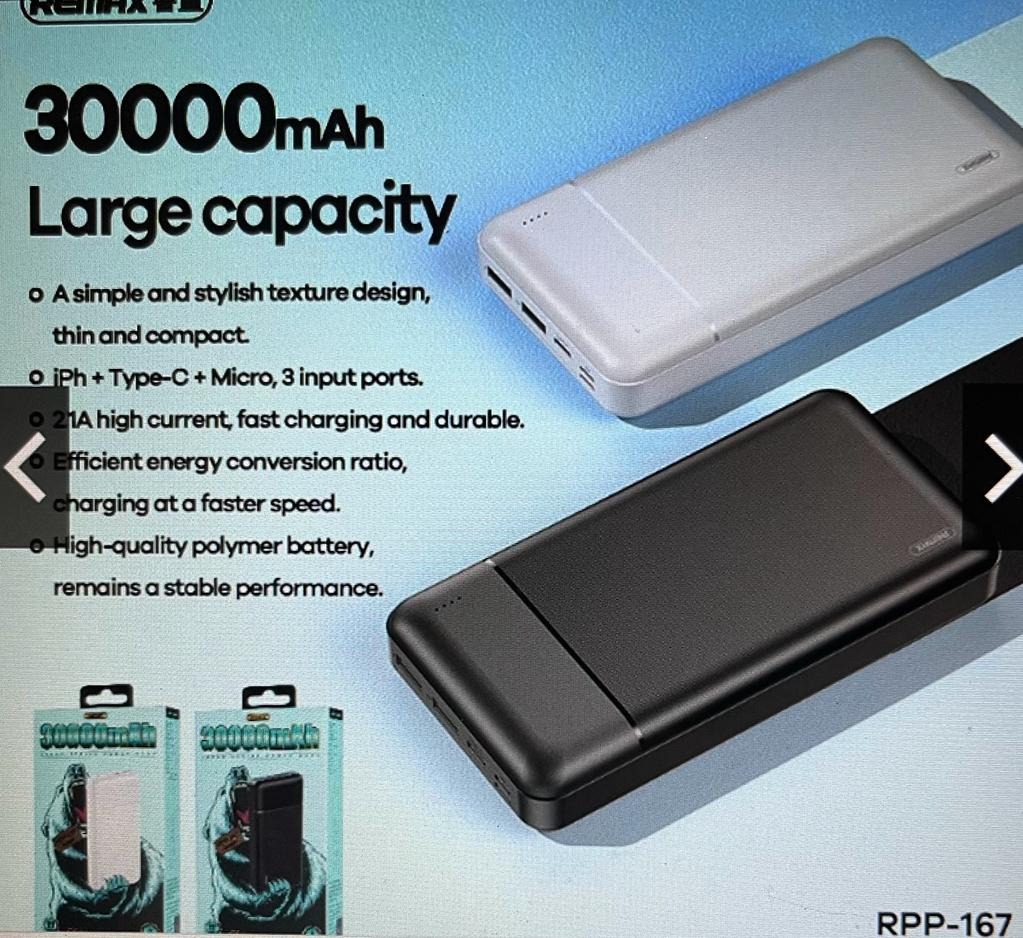 Remax PowerBank 30000mAh, Mobile Phones & Gadgets, Mobile & Gadget ...