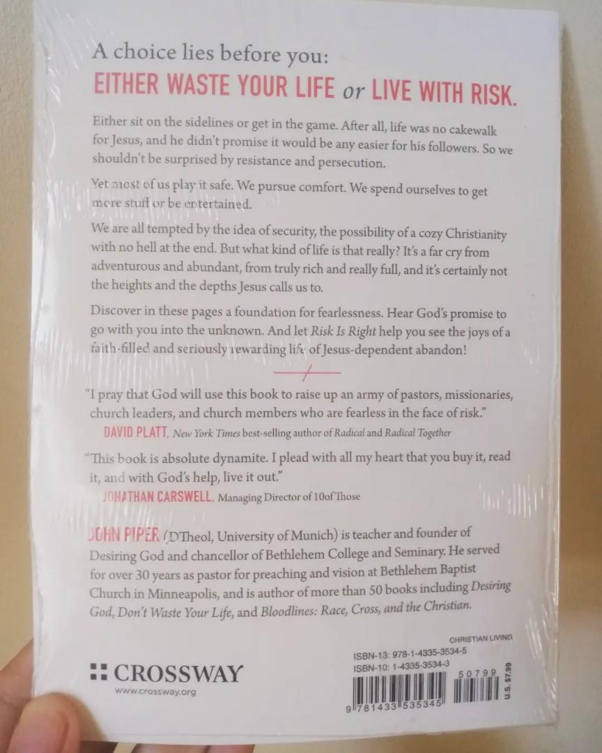 Risk is Right John Piper, Hobbies & Toys, Books & Magazines, Religion