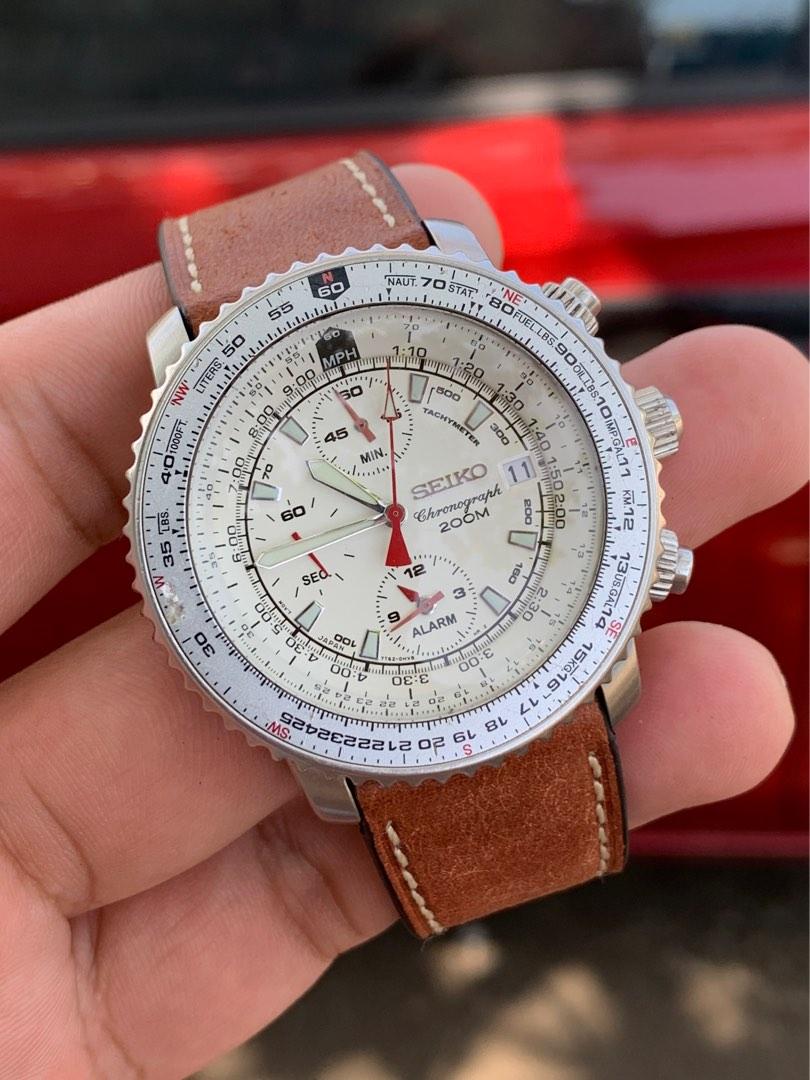 Seiko flightmaster white sales