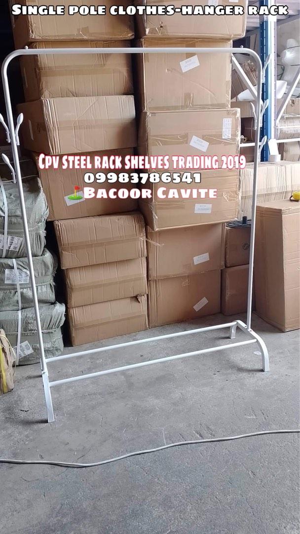 SINGLE POLE HANGER RACK (Category: Laundry Baskets) located in Bacoor. Submitted by shelvingstoreandmore (Listing ID 1190123311, Image 1). Description: Brandnew w/bx White No to free delivery .