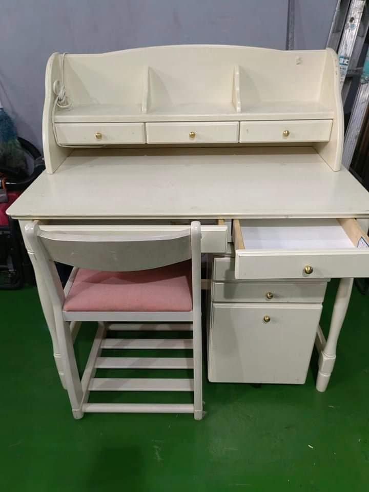 Study table with drawers and chair, Furniture & Home Living, Office