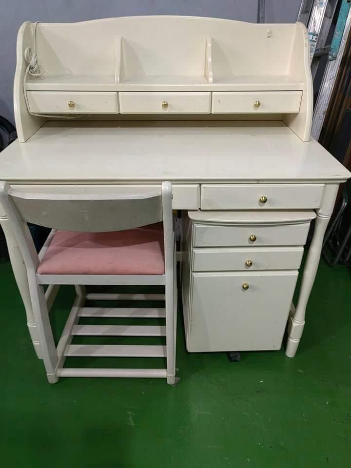 Study table with drawers and chair, Furniture & Home Living, Office