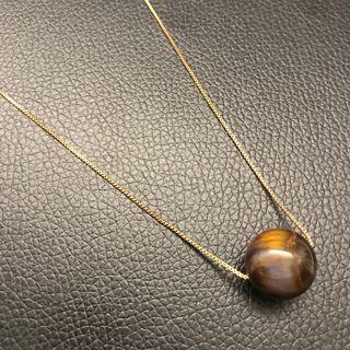 Tigers Eye Pendant with adjustable gold-plated 925 necklace