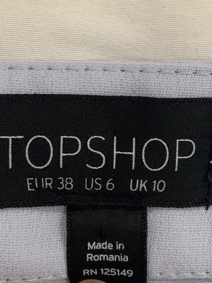 Topshop tie sleeve off shoulder blouse (Category: Blouses) located in Quezon City. Submitted by decluttering456 (Listing ID 1190031371, Image 3). Description: Topshop off shoulder top Tie sleeve Color: Light Blue Rfs: not being used Sf shouldered by buyer .