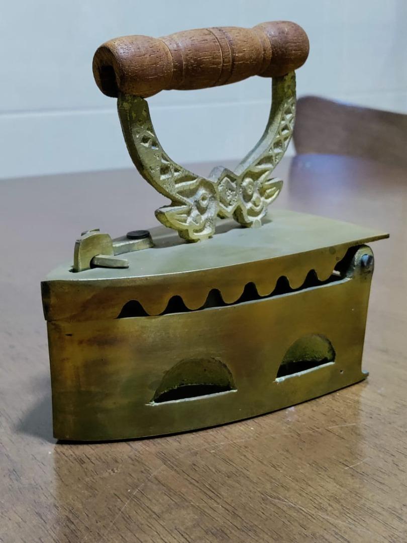 Vintage Malay Brass Traditional Charcoal Iron / Seterika Arang