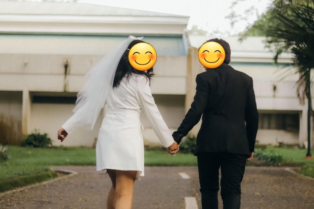 White coat dress for civil wedding or prenup, Women's Fashion, Dresses