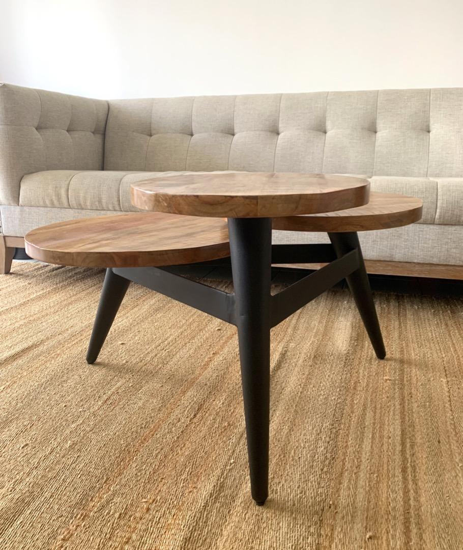 Wood And Metal Multi Level Coffee Table, Furniture & Home Living ...