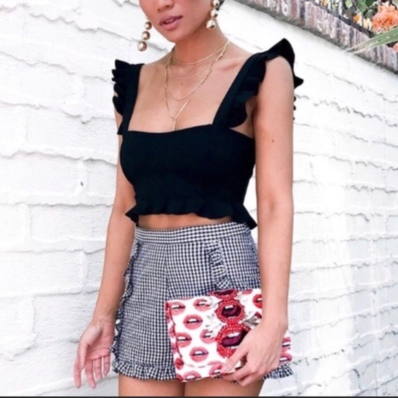 Zara ruffle crop top top