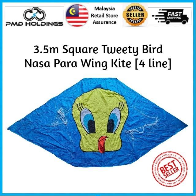 3.5m Square Tweety Bird Nasa Para Wing Kite [4 line] (Code SD5