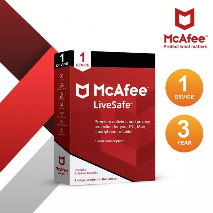 3 Years McAfee LiveSafe Antivirus 100% AUTHENTIC PRODUCT ...