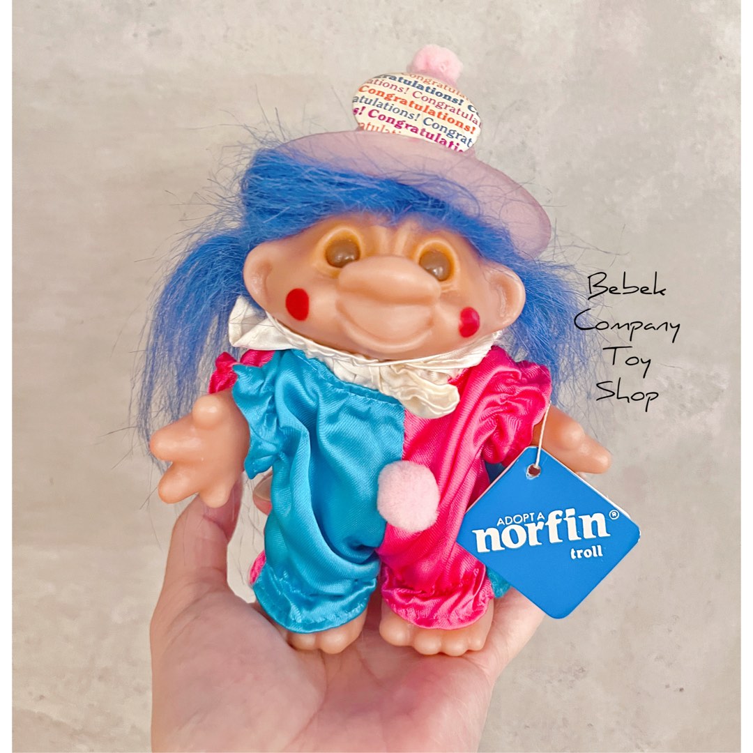 絕版 1986年 dam trolls troll dolls 小丑 醜娃 巨魔娃娃 幸運小子 古董玩具, 書籍、休閒與玩具, 玩具、公仔、桌