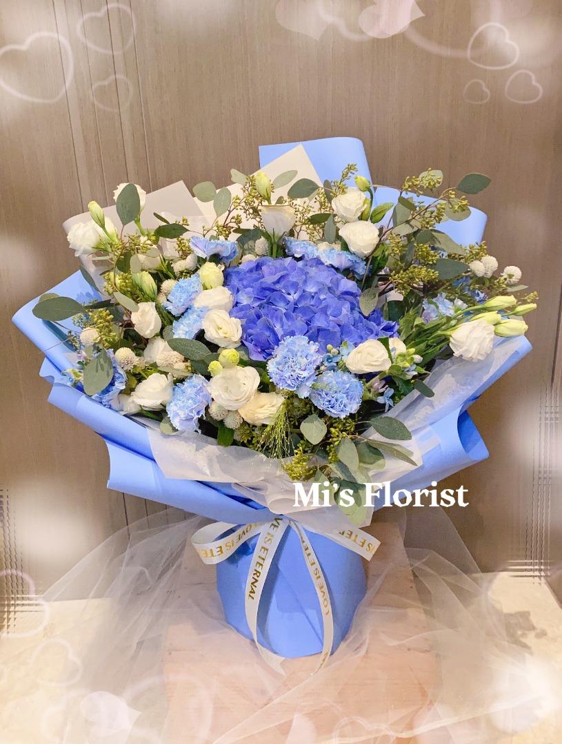 白 フリル付 LOVE ROSE薔薇 扇子 水色 ブルー系 - 通販