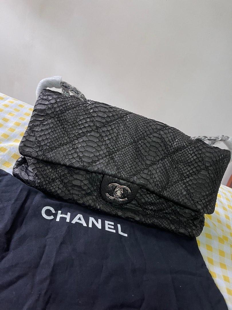 Chanel Python Black Flap Bag