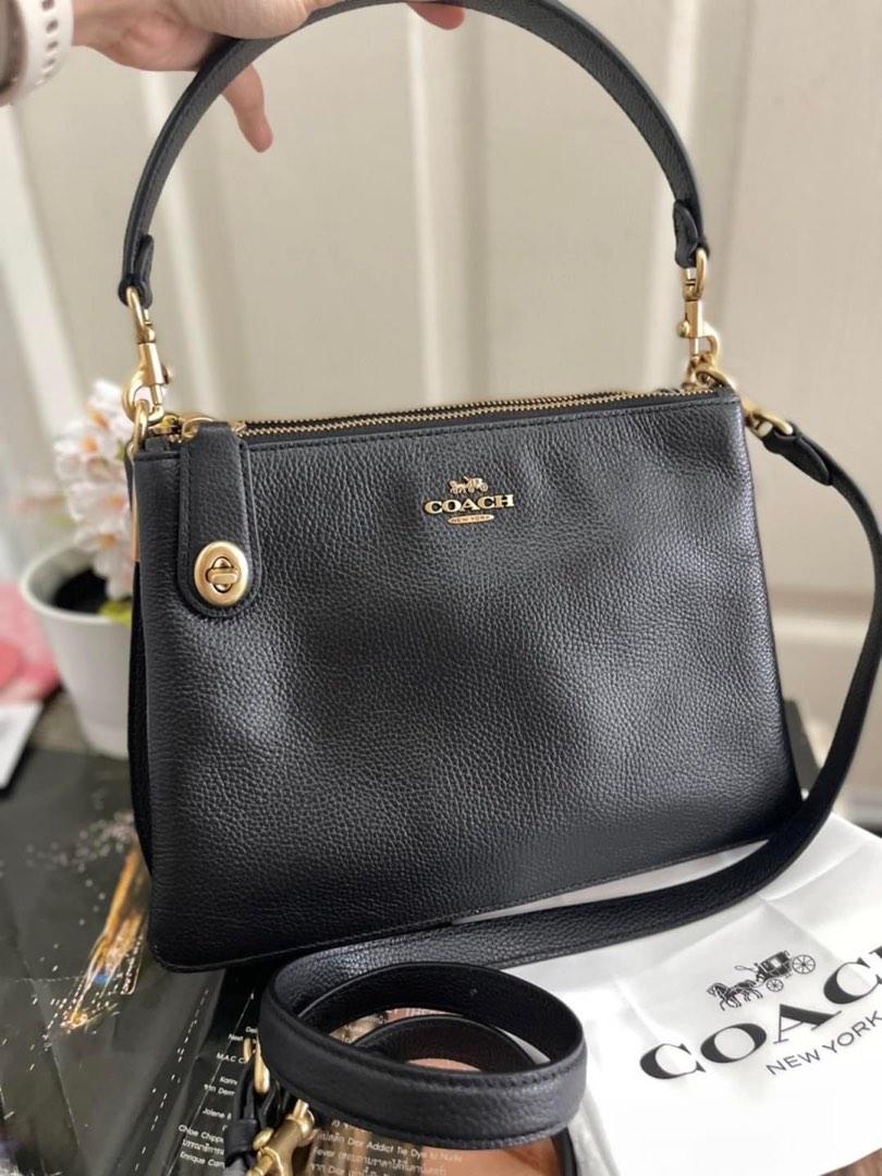 Coach bag double zipper discount