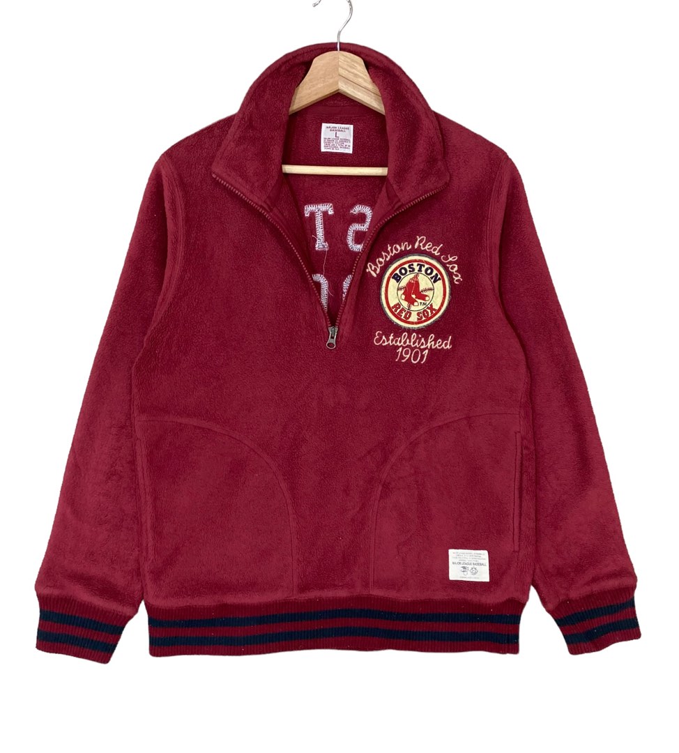 MLB BOSTON RED SOX HALF ZIP FLEECE JACKET