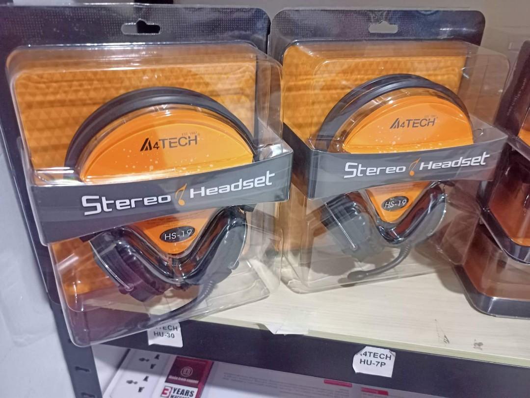 A4Tech HS-19 Comfort Fit Stereo Headset with Mic, Audio, Headphones ...