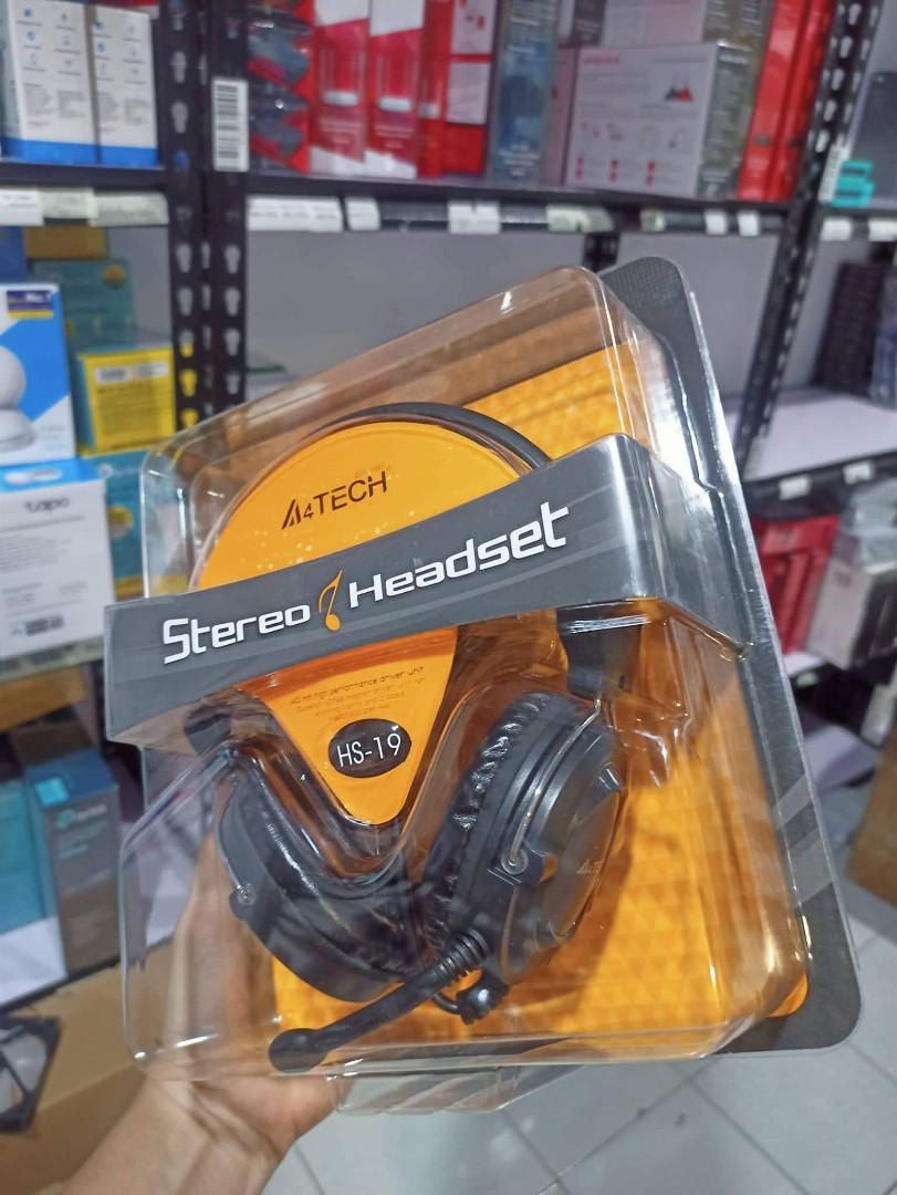 A4Tech HS-19 Comfort Fit Stereo Headset with Mic, Audio, Headphones ...