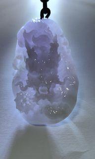 ⭐A Grade Jade Jadeite Pendant 翡翠 ( Purple Dragon ,  紫罗兰龙,神龙护主牌) with jade necklace