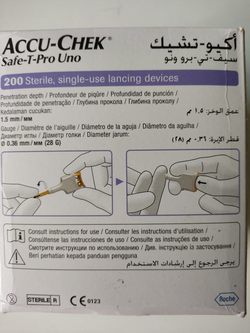 Accu-chek Safe-T-Pro Uno 200 sterile, single-use lancing devices ...