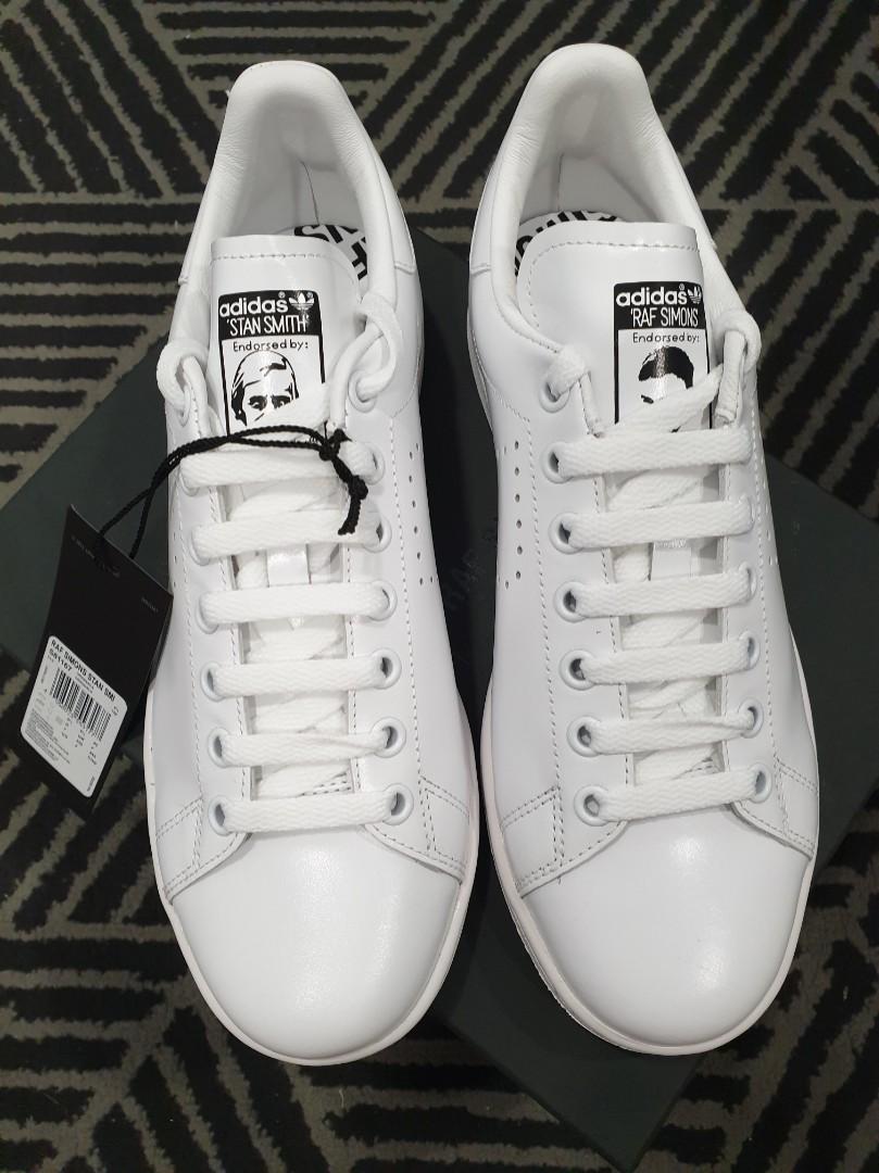 Raf simons stan smith black and white hot sale