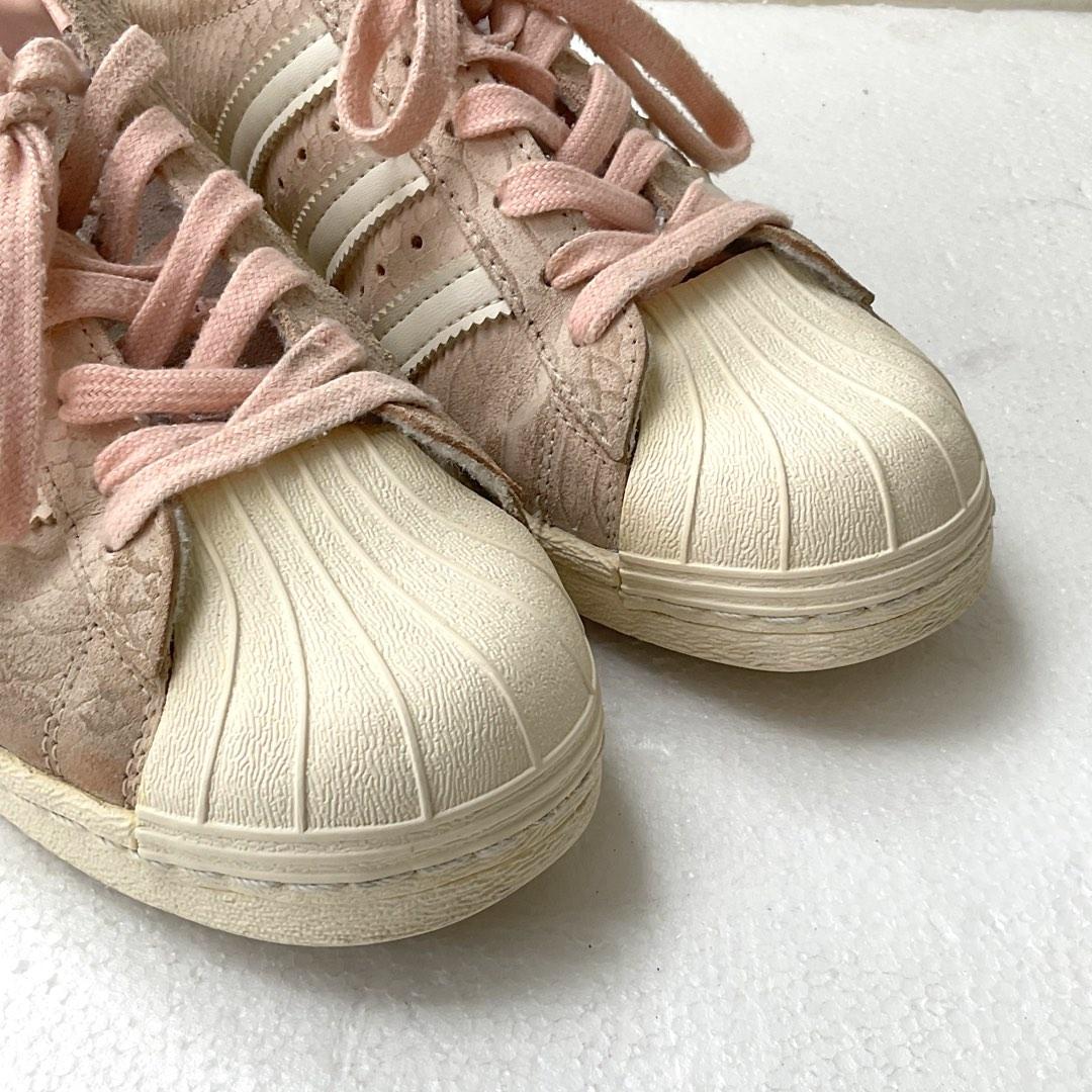 Adidas Superstar original LIMITED EDITION PINK suede white rubber tali sneakers premium brand branded ori authentic BELI DI HONGKONG fashion cewek size UK 6 Fesyen Wanita Sepatu di Carousell