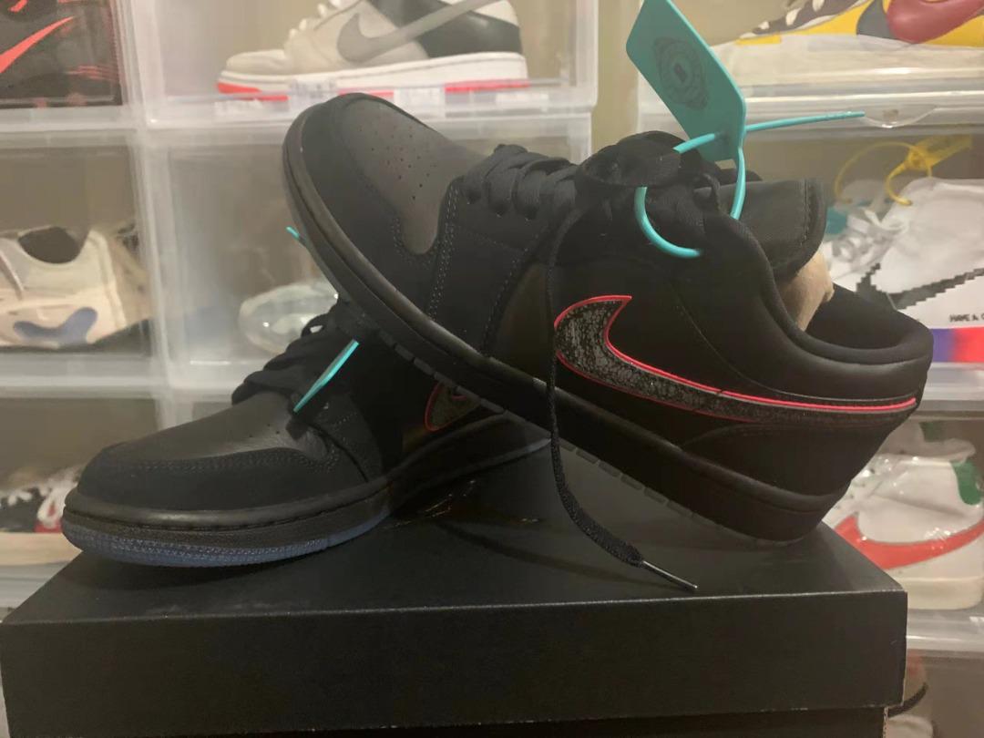 Air Jordan 1 Low Red Orbit Retro low top basketball shoes black and red