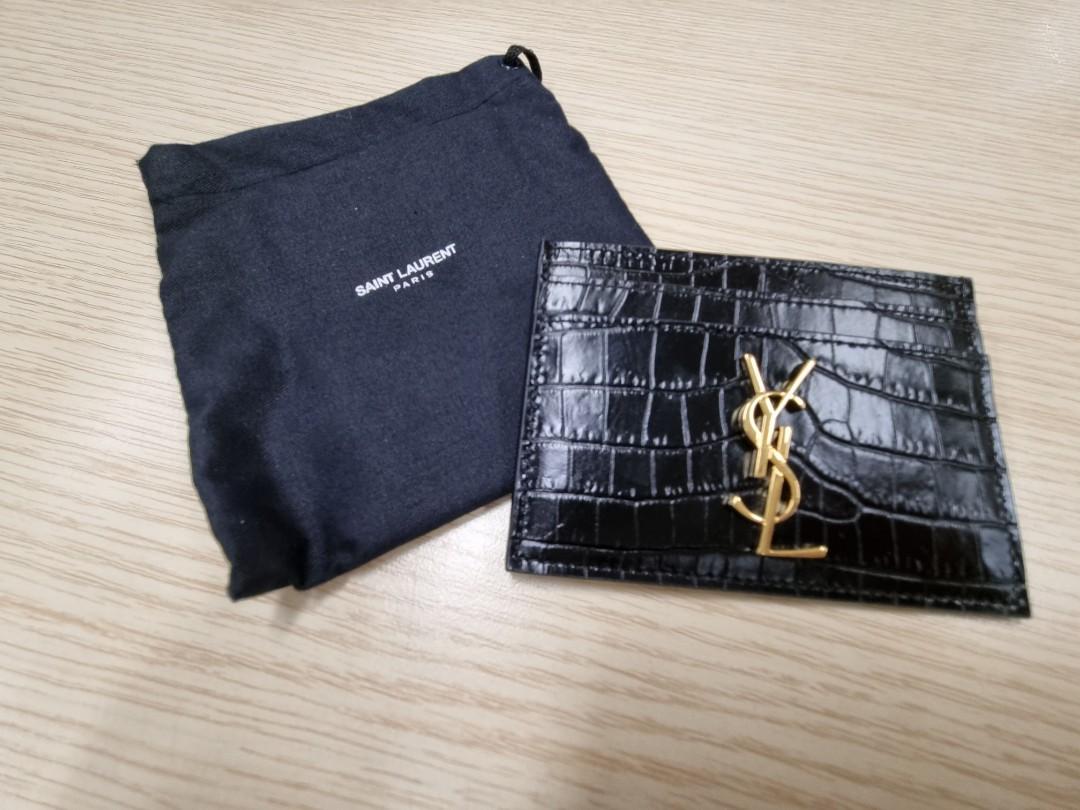 Ysl croc card holder deals