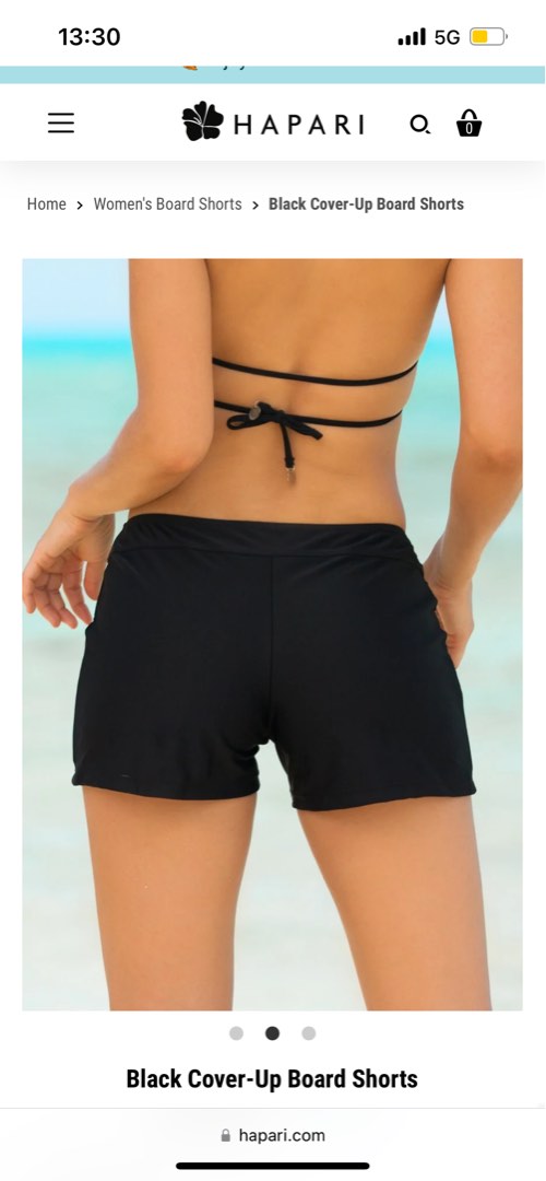 Black Cover-Up Board Shorts