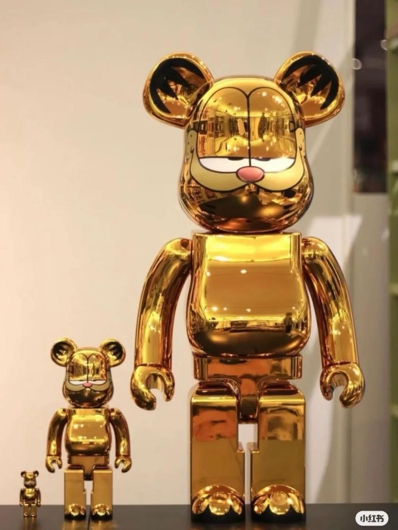 Bearbrick Be@rbrick Garfield Gold Chrome 400% 1000%, Hobbies ...