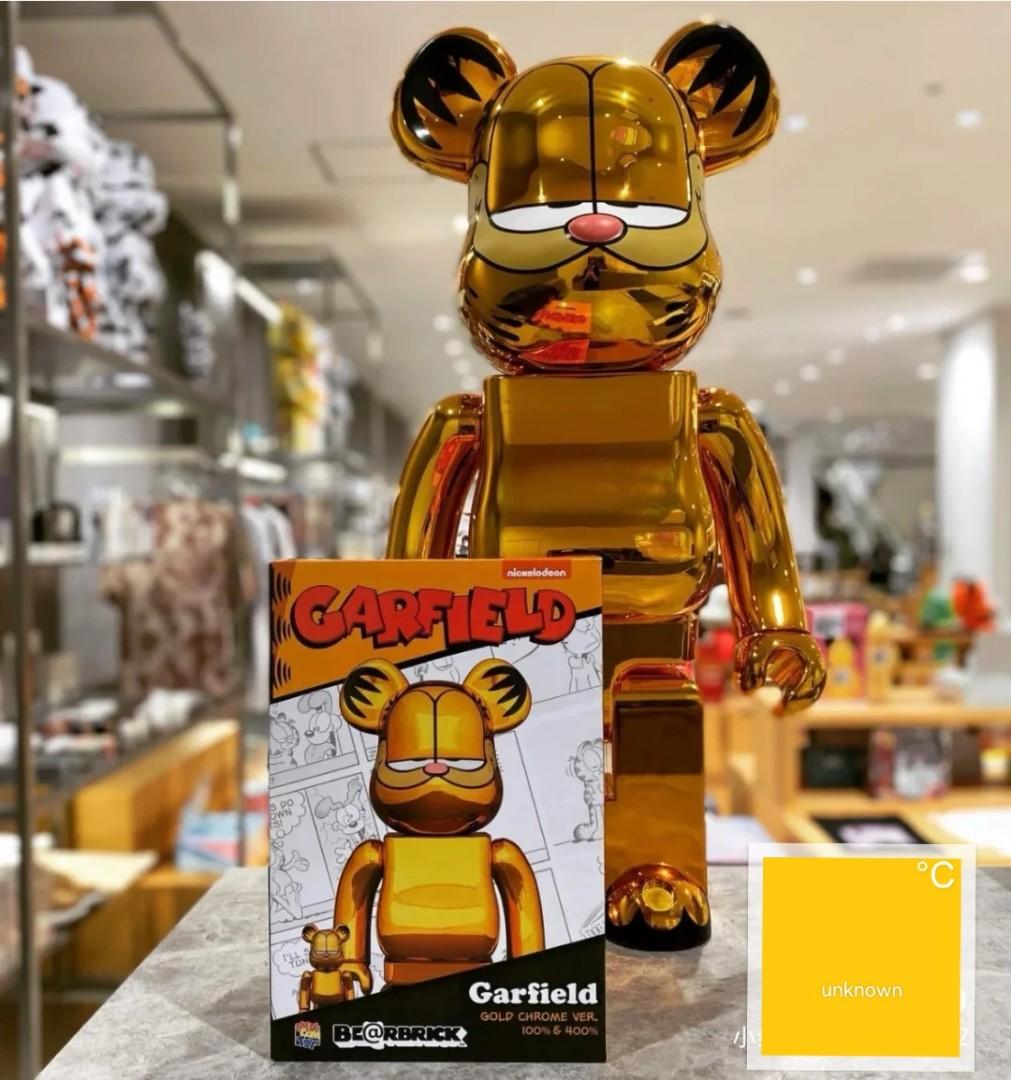 Bearbrick Be@rbrick Garfield Gold Chrome 400% 1000%