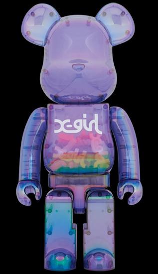 Bearbrick X-girl CLEAR PURPLE 1000％xgirl - 小物入れ