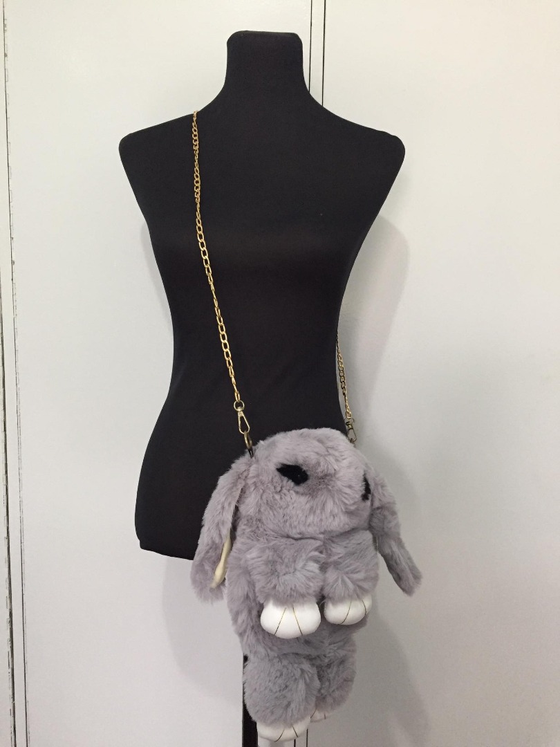 Knot Strap Furry Crossbody Bag