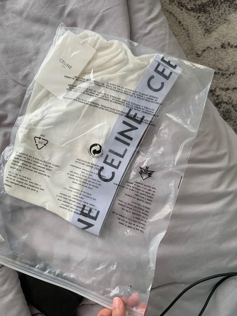 Celine one shoulder top white