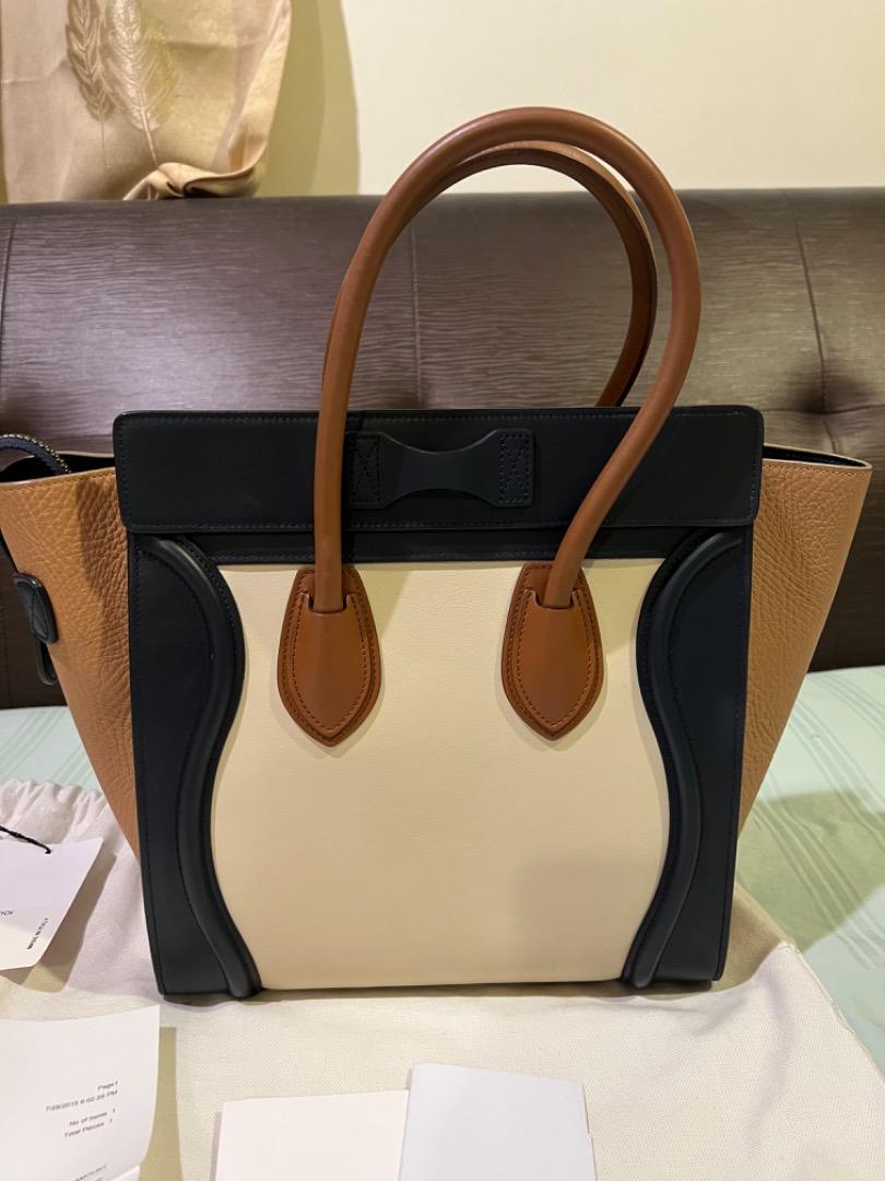 CELINE Tricolor Micro Luggage Tote Luxury Bags Wallets on