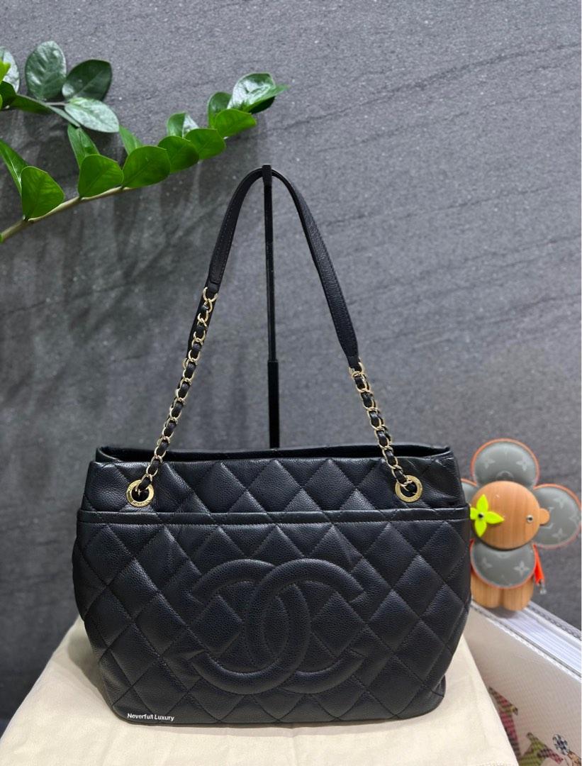 chanel quilted caviar tote