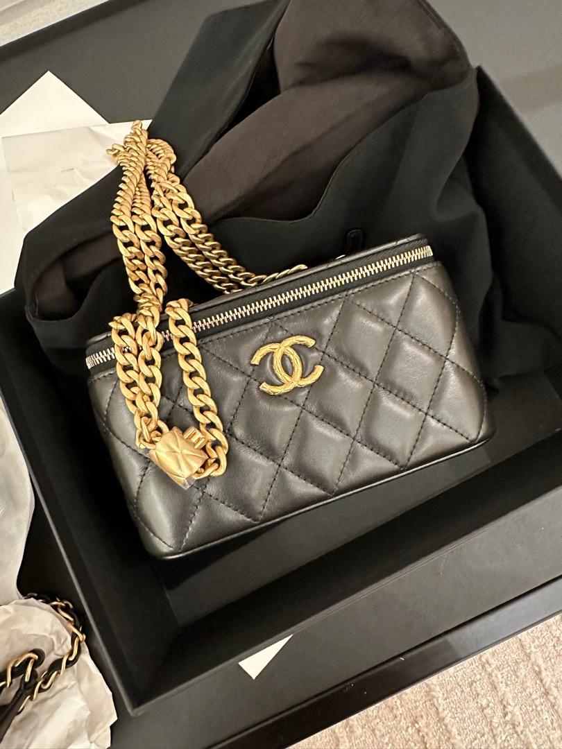 Chanel small Vanity With chain, mini top Handle Caviar bag, Super mini bag  - New season 2021, Luxury, Bags & Wallets on Carousell